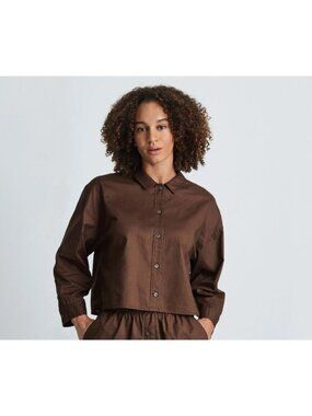 Everlane The Woven P.J. Top Women's Size XXS in Chestnut Brown New With Tags!
